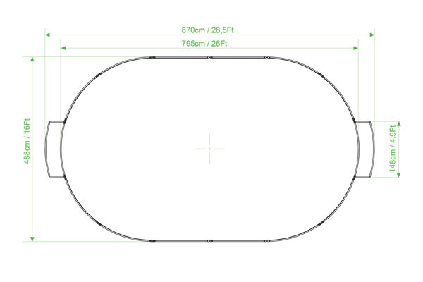 Ruim formaat panna veld.